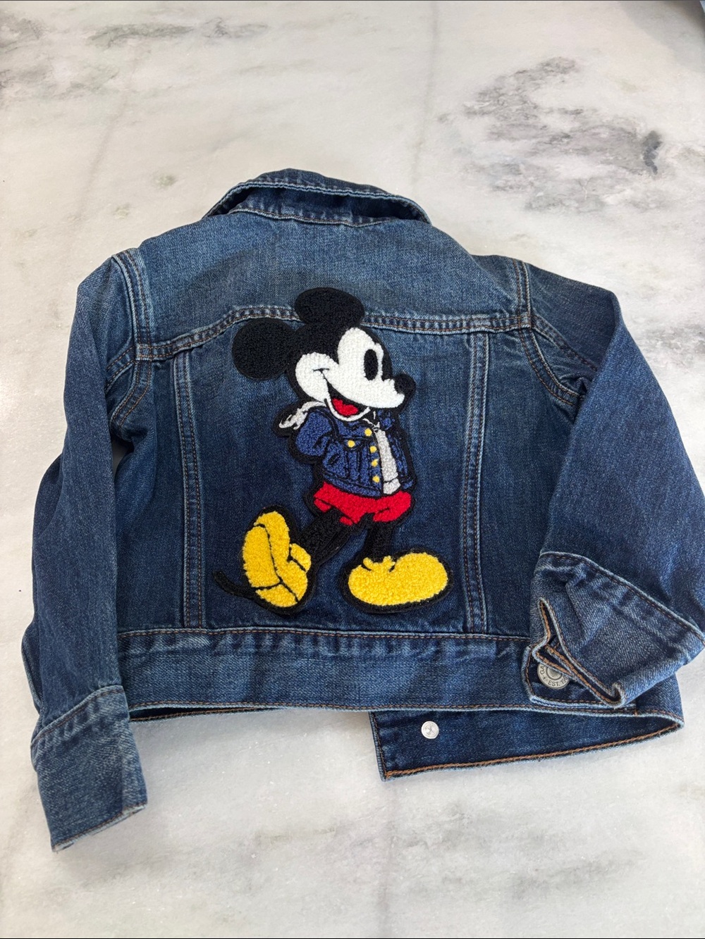 GAP baby  Denim Jacket with Mickey Mouse Patch - 2 years